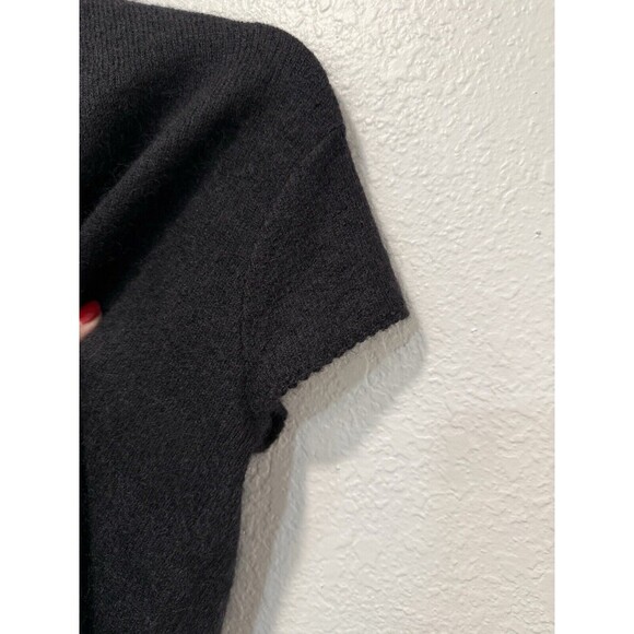 Eileen Fisher Wool Mohair Blend Open Front Cardigan Sweater Black Size Small - Picture 4 of 7